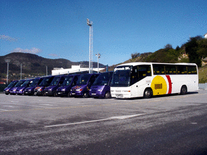 Flota de autobuses de la empresa Autocares Gerardo Mayo
